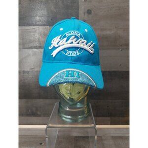 Hawaii Aloha State Island Crew Turquoise & White Logo Souvenir Hook N Loop Hat